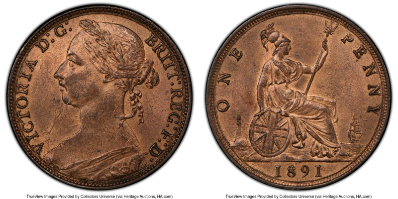 Victoria Penny 1891 MS63 Red and Brown PCGS, KM755, S-3954. HID09801242017 © 202...