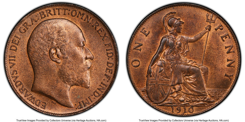 Edward VII Penny 1910 MS64 Red and Brown PCGS, KM794.2, S-3990. HID09801242017 ©...