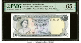Bahamas Central Bank 10 Dollars 1974 Pick 38b PMG Gem Uncirculated 65 EPQ. HID09801242017 © 2023 Heritage Auctions | All Rights Reserved