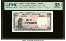 Belgian Congo Banque Centrale du Congo Belge 10 Francs 1.2.1958 Pick 30b PMG Gem Uncirculated 65 EPQ. HID09801242017 © 2023 Heritage Auctions | All Ri...