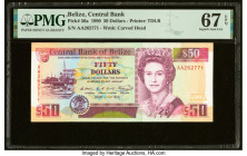 Belize Central Bank 50 Dollars 1.5.1990 Pick 56a PMG Superb Gem Unc 67 EPQ. From The Ibrahim Salem Collection HID09801242017 © 2023 Heritage Auctions ...