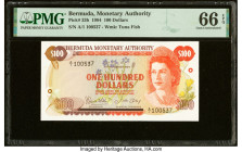 Bermuda Monetary Authority 100 Dollars 14.11.1984 Pick 33b PMG Gem Uncirculated 66 EPQ. HID09801242017 © 2023 Heritage Auctions | All Rights Reserved