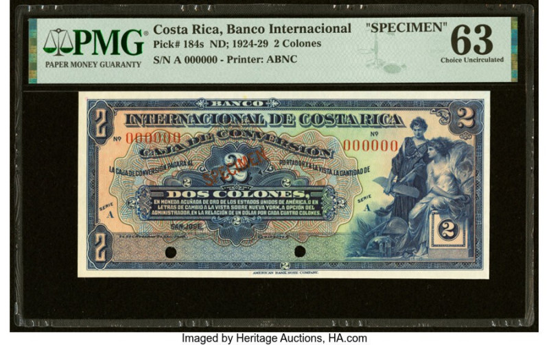 Costa Rica Banco Internacional de Costa Rica 2 Colones ND (1924-29) Pick 184s Sp...