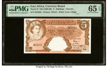 Radar Serial Number 55955 East Africa East African Currency Board 5 Shillings ND (1958-60) Pick 37 PMG Gem Uncirculated 65 EPQ. HID09801242017 © 2023 ...