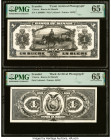 Ecuador Banco de Manabi 1 Sucre ND Pick UNL Front and Back Archival Photograph PMG Gem Uncirculated 65 EPQ (2). A printer's annotation is noted on Fro...