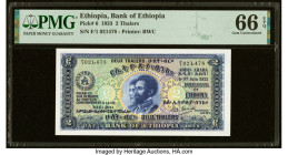 Ethiopia Bank of Ethiopia 2 Thalers 1.6.1933 Pick 6 PMG Gem Uncirculated 66 EPQ. From The Ibrahim Salem Collection HID09801242017 © 2023 Heritage Auct...