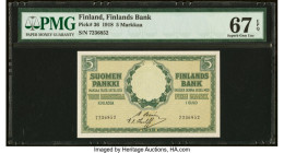 Finland Finlands Bank 5 Markkaa 1918 Pick 36 PMG Superb Gem Unc 67 EPQ. HID09801242017 © 2023 Heritage Auctions | All Rights Reserved