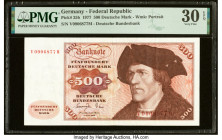 Germany Federal Republic Deutsche Bundesbank 500 Deutsche Mark 1.6.1977 Pick 35b PMG Very Fine 30 EPQ. From The Ibrahim Salem Collection HID0980124201...