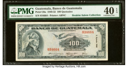 Guatemala Banco de Guatemala 100 Quetzales 3.8.1949 Pick 28a PMG Extremely Fine 40 EPQ. From The Ibrahim Salem Collection HID09801242017 © 2023 Herita...