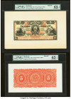 Honduras Banco Centro-Americano 5 Pesos 30.11.1888 Pick S133fp; S133bp Front and Back Proof PMG Gem Uncirculated 65 EPQ (2). Three POCs are noted. Fro...