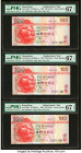 Hong Kong Hongkong & Shanghai Banking Corp. Ltd. 100 Dollars 1.1.2008 Pick 209e* Three Replacement Examples PMG Superb Gem Unc 67 EPQ (3). HID09801242...