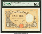 Italy Banco d'Italia 100 Lire 1942-43 Pick 59 PMG Gem Uncirculated 65 EPQ. HID09801242017 © 2023 Heritage Auctions | All Rights Reserved