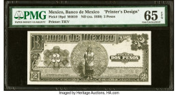 Mexico Banco de Mexico 2 Pesos ND (ca. 1920-30) Pick 19pd Printer's Design PMG Gem Uncirculated 65 EPQ. HID09801242017 © 2023 Heritage Auctions | All ...
