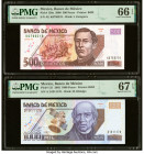 Mexico Banco de Mexico 500; 1000 Pesos 2000; 2002 Pick 120a; 121 Two Examples PMG Gem Uncirculated 66 EPQ; Superb Gem Unc 67 EPQ. From The Ibrahim Sal...