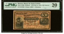 Mexico Banco de Santa Eulalia 50 Centavos 1875 Pick S190a M162 PMG Very Fine 20. From The Ibrahim Salem Collection HID09801242017 © 2023 Heritage Auct...