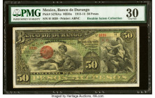 Mexico Banco de Durango 50 Pesos 1.3.1914 Pick S276Aa M336a PMG Very Fine 30. From The Ibrahim Salem Collection HID09801242017 © 2023 Heritage Auction...