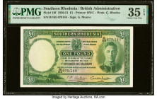 Southern Rhodesia Southern Rhodesia Currency Board 1 Pound 1.9.1951 Pick 10f PMG Choice Very Fine 35 EPQ. HID09801242017 © 2023 Heritage Auctions | Al...
