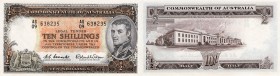 Australia, 10 Shillings, 1961, UNC, p33a
Matthew Flinders Portrait at right, Old Parlliament House at back, Serial No: AG/09 638235
