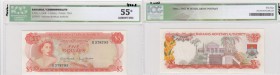 Bahamas, 5 Dollars, 1968, AUNC, p29a
ICG 55, Queen Elizabeth II Bankonte, serial number: E 378795