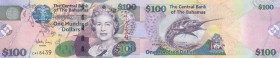 Bahamas, 100 Dollars, 2009, UNC, p76
serial number: C 418439, Queen Elizabeth II portrait