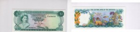 Bahamas, 1 Dollar, 1974, XF, p35b
Queen Elizabeth II at right, Sea Garden at back, Signature; W.C.Allen, Serial No: W/1 580678