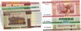 Belarus, 50-100-500 Rublei, 2000, UNC, (TOTAL 3 BANKNOTES)