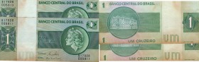 Brazil, 1 Cruzeiro (x2), 1980, VF, p191Ac
Liberty head in Green at center, Banco Central Building in back, Signature; 20.