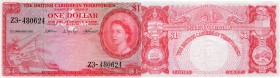 British Caribbean, 1 Dollar, 1962, XF-AUNC, p7c
Queen Elizabeth II Portrait at right, Serial No: Z3 480624