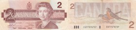 Canada, 2 Dollars, 1986, XF, p94a
Queen Elizabeth II at right, Signature; Thiessen-Crow, Serial No: EGF7374737