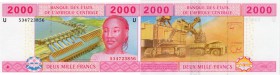 Central African States ( Cameroun), 2000 Francs, 2015, UNC, p613U 
Signature; Lucas Nchama and Salomon Francis Meke, Serial No: 534723856