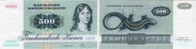 Denmark, 500 Kroner, 1972, AUNC, p52a
Unknown Lady Portrait at left, Lizard at back, Serial No: 0783231