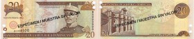 Dominican Republic, 20 Pesos, 2001, SPECIMEN, UNC, p166s
Gregorio Luperon at right, Panteon Nacional at back, SPECIMEN, Serial No: BG 000000