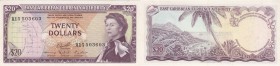 East Caribbean States, 20 dollars, 1965, AUNC, p15g2
serial number: A15 503603, Queen Elizabeth portrait