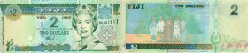 Fiji, 2 Dollars, 2002, UNC, p104a
Queen Elizabeth II portrait, serial number: BK 141811