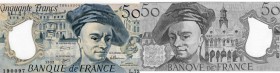 France, 50 Francs, 1992, UNC, p152f
Maurice Quentin de la Tour at right and Palace of Versailles at right, Signatures; D.Bruneel, J.Bonnardin and A.C...