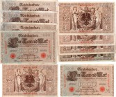 Germany, 1000 Mark, 1910, VF-XF, p45b, (TOTAL 4 BAKNOTES)
serial number: 1647627A, 2127418A, 1256472A, 6159360G