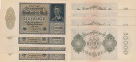 Germany, 10.000 Mark, 1922, UNC, p72, (TOTAL 4 CONSECUTİVE BANKNOTES)
serial number: 044657-044658-044659-044660