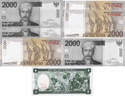 Indonesia, 2000 Rupiah, 2012, UNC, p148, (TWO BANKNOTES)
serial number: 235842, 285344