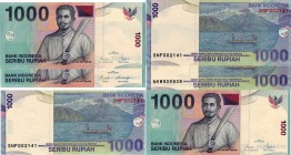 Indonesia, 1000 Rupiah, 2000- 2009, UNC, p141, (TWO BANKNOTES)
serial number: 905808- 002141