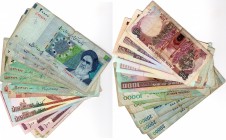 İran, 20 İran banknotes in different conditions
100 Rials (8), 1000 Rials (5), 2000 Rials (1), 10.000 Rials (3), 20.000 Rials (3). J785