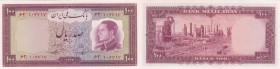 Iran, 100 Rials, 1954, UNC, p67
Fourth Portrait of Shah Pahlavi in Army Uniform at right, Serial No: 62/106717