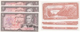 Iran, 20 Rials (x3), 1974, UNC, p100a
Consecutive x3, VIII. Portrait of Shah Pahlavi in Army Uniform at right, Signature; 16, Serial No: 11/462321 - ...