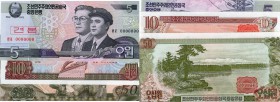 Korea, 5-10 and 50 Won, UNC, 2008-2009, (TOTAL 3 BANKNOTES)