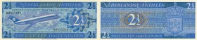 Netherlands Antillen, 2,5 Gulden, 1970, UNC, p21a
Jetliner at left, Serial No: D 535232