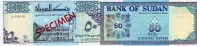 Sudan, 50 Dinars, 1992, UNC, p54s, SPECİMEN
serial number: J/58 00000