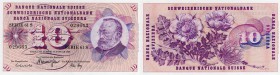 Switzerland, 10 Franken, 1969, UNC, p45o
Gottfried Keller at right, Carnation Flower at back, Signature; 43, Serial No: 029663