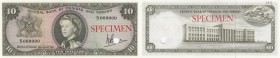 Trinidad and Tobago, 10 Dollars, 1964, UNC, p28ct, Color Trial SPECİMEN
Serial number: S 000000, Queen Elizabeth II portrait