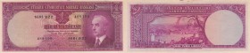 Turkey, 1 Lira, 1942, UNC, p135
serial number: B22 488199, İsmet İnönü portrait, no flat, but there is stain on the top border.