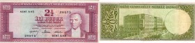Turkey, 2 1/2 Lira, 1960, XF, p153
serial number: A45 20575, Atatürk portrait.