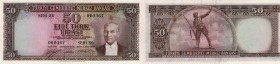 Turkey, 50 Lira, 1951, XF, p162
serial number: B6 060367, Atatürk portrait.